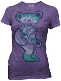 NEW The Grateful Dead Tie Dye Bear Ladies Women Jr t shirt top tee 