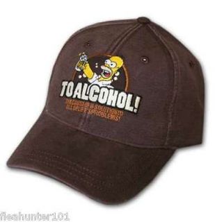   Simpson To Alcohol Baseball Cap Hat NEW THE SIMPSONS BEER DRINKING