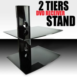 DVD Player Cable Box Wall Mount Shelf Stand Direct TV Glass Receiver 