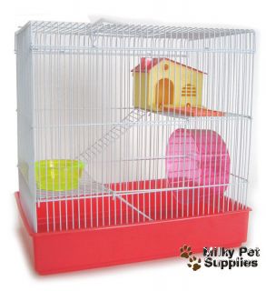 Brand New 3 Level Rodent Gerbil Rat Mice Critter Cage, RED H820