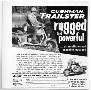   Vintage Ad Cushman Trailster & Silver Eagle Motor Scooters Lincoln,NE