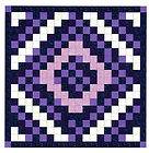 Easy Quilt Kit/Diamond Cut/Pre cut Fabrics Ready To Sew/Purple Scrappy 