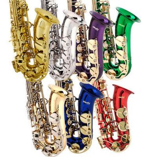 Mendini Concert Band Alto Saxophone Sax ~Gold Silver Blue +Tuner+11 