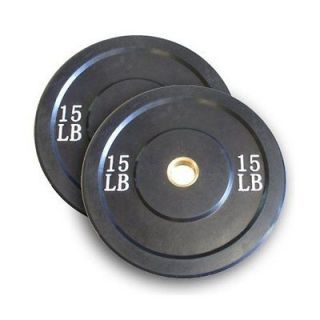 15lb Pair Rubber Bumper Plates Olympic Weights Crossfit SRA