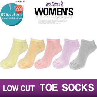   Womens Low Cut Toe Socks  Skin contact surface with 100% cotton
