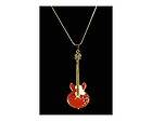 Gibson ES335 Red Electric Guitar 24K Gold Necklace