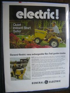   1973 General Electric Elec Trak ELECTRIC Riding Mower Ad 8 x10