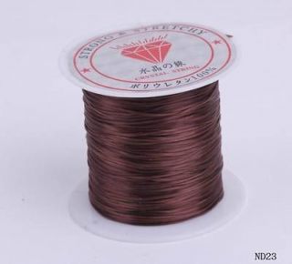 One 10m 0.8mm Brown Crystal Elastic Cord Jewellery Beading Stretchy 