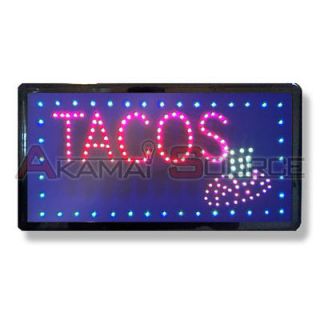   LED Open Tacos Sign Taco Stand Burrito Masa Resturant Food Truck Signs