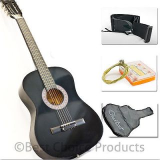   Acoustic Guitar With Guitar Case, Strap, Tuner and Pick Black