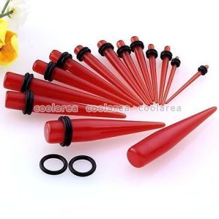   Arcylis Red Spike Taper Ear Expender Tunnel Plug Earrings Cool Punk