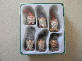 Scandinavian Pinecone Gnomes Elf Nisse Tomtar Box of 6 assorted