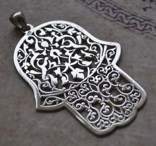 Khamsa, Hamsa, Hand of Fatima sterling Silver Pendant