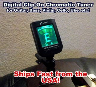 NEW Clip On Mini Chromatic Tuner for Guitar, Bass,Violin, Cello, Uke
