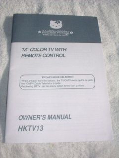 EMERSON HKTV13 OWNERS MANUAL FOR HELLO KITTY 13 COLOR TV WITH REMOTE 