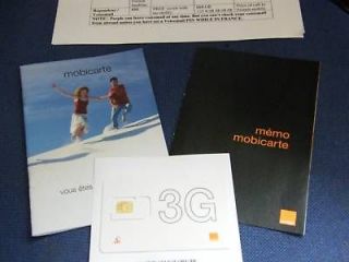 French SIM Card Mobicarte Orange ACTIVE France Nocredit