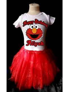 BIRTHDAY ELMO TUTU OUTFIT RED DRESS AGES 1 5