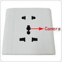White Spy Electronic Outlet with Hidden Camera