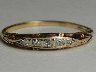   Solid Gold Lady Crosby Diamond Engagement Ring S. 6.5, Old Jewelry
