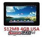 10 GOOGLE ANDROID 2.3 / 2.2 SUPERPAD 6 TABLET WIFI HDMI 512MB 4GB WOW