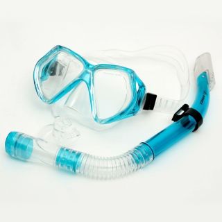  Gear Scuba Dive Mask & Snorkel Set Aqua Water Sports Equipment Blue