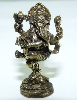 Dancing Ganesh / Ganesha Brass mini Statue 1.5 tall x .7 wide Free 