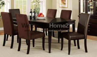 Espresso Finish Dining Table Set with Chairs