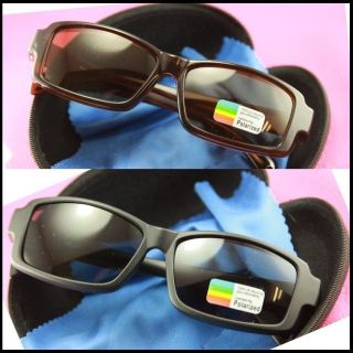   Polarized Fitover wraparound Sunglass eyeglass glass 8322 black brown