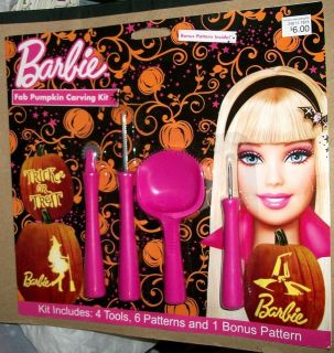 Halloween Barbie Fab Pumpkin Carving Kit MIP Tools 7 Different Design 