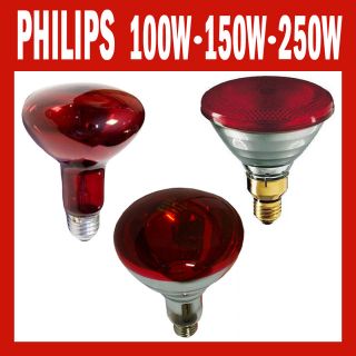 New Philips Infrared Heat Theraphy Lamp Bulb 100W 150W 250W RED