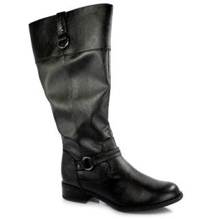 Womens Riding Boot Equestrian Ring Decor Side Zipper Faux Leather Soda 