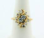   Solid 14K Yellow Gold 12 Diamond Ring 1.00cttw VS1 G Color Size 6