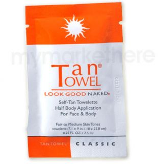 Sunless Tanning Tan Towel Classic Half Body App. For Face&Body Fair 