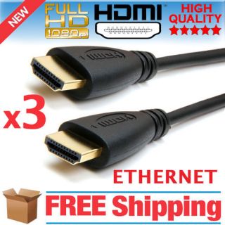 LOT 3 15 FT 28AWG High Speed 1.4 HDMI Cable Ethernet 10.2Gbps HDTV