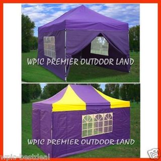 10x15 Pop Up Canopy Party Tent Gazebo EZ   2 Colors   Purple or Yellow 