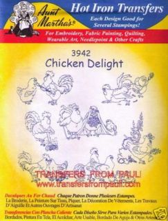 Chicken Delight Aunt Marthas Embroidery Transfer