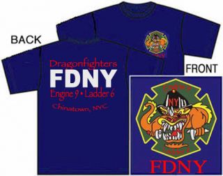 FDNY Chinatown Tee Engine 9 Ladder 6 (Officially Licensed)   NYC 