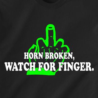 Horn broken, watch for finger car truck jerk cell text sexy retro 