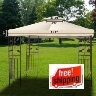 Ivory Garden Canopy Gazebo Top Replacement   Ivory