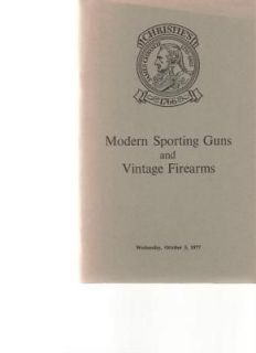 Christies Auction Catalog Sporting Guns Firearms 1977