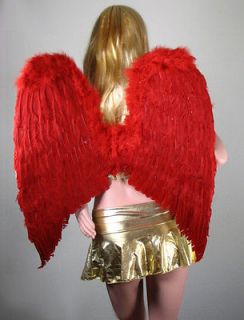EXTRA LARGE RED Feather Angel Wings Photo Props Halloween costume Free 
