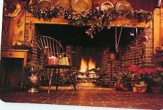   Stamp 1981 Warmest Wishes Merry Christmas Fireplace Setting