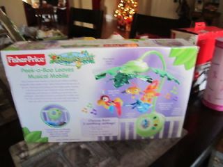 NEW FISHER PRICE Rainforest Peek a Boo Leaves BABY Musical Mobile 
