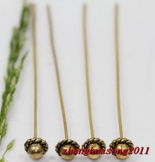   Sale10pcs Euramerican style Gold plated metal hat pins finding 53x6mm