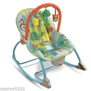 Fisher Price Infant to Toddler Rocker Blue & Green Calming Vibrations 