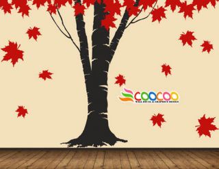 Wall Decor Decal Sticker Removable vinyl large Maple tree fallen 