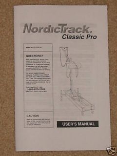 NordicTrack Classic Pro User & Part Manual pdf