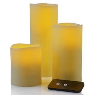 Nate Berkus Set of 3 Flameless Candles with Remote Control   Honey 