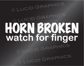 Horn Broken Watch Finger Vinyl Decal Car Sticker Funny