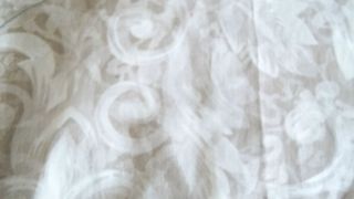   Beige + White light Brown Swirls fleur de lis Design Cotton Fabric